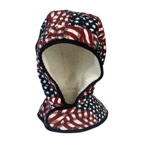 Patriotic American Flag Hood Liner With Warm Fleece Lining